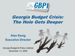 Georgia Budget Crisis by Alan Essig