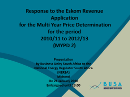 BUSA Response to ESKOM application