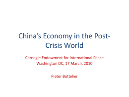 Bottelier Presentation - Carnegie Endowment for International Peace