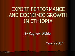 export performance and economic growth in Ethiopia