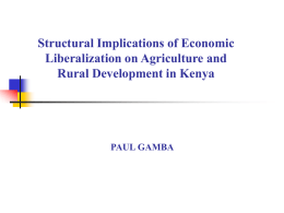 Structural Implications of Economic Liberalization on Agriculture and