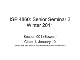 Senior Seminar Fall 2008