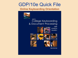 Online Keyboarding Orientation