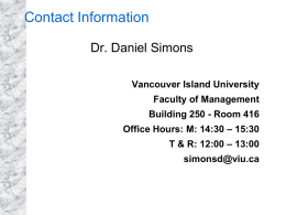 Lesson 1 - Vancouver Island University