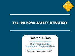The IDB Road Safety Strategy