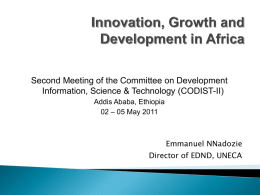 Innovation, Growth and Development in Africa