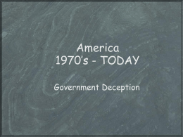 America in the 1970`s & 1980`s