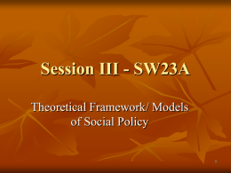 Models of Social Policy