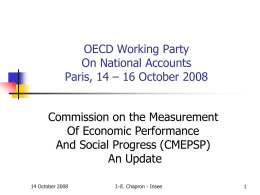 OECD Working Party On National Accounts Paris, 14 – 16 October