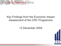 Key Findings from the Economic Impact Assessment of