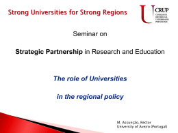 Strong Universities Strong Universities for Strong Regions