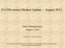 August 2013 - Economic and Market Update