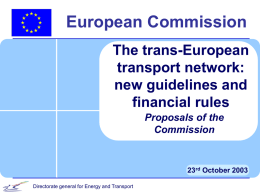 new guidelines and financial rules Proposals of the Commission