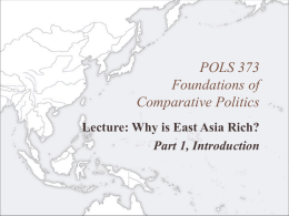 Why Is East Asia Rich? - Cal State LA
