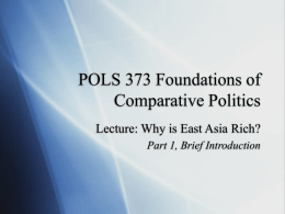 Why is East Asia Rich? - Cal State LA