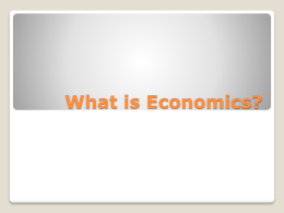 What is Economics? - Plain Local Schools