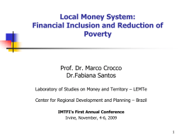 Local Money Systems: Financial Inclusion and Reduction of