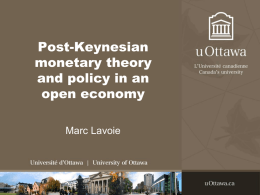 Post-Keynesian monetary theory and policy in an open economy
