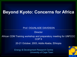 Beyond Kyoto - Capacity Development for the CDM