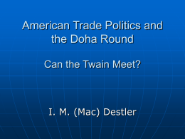 American Trade Politics and the Doha Round