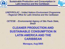 Sustainable Production and Consumption
