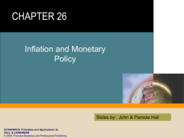Chapter 26 - Inflation and Monetary Policy