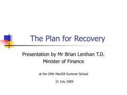 Brian Lenihan - The Irish Economy