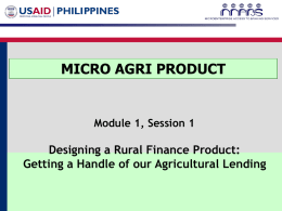 Getting a Handle of our Agricultural Lending