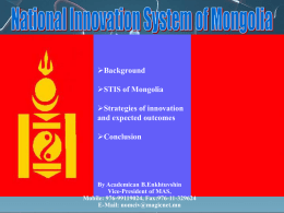 National Innovation System of Mongolia