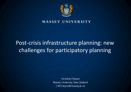 Post-crisis infrastructure planning: new challenges for participatory