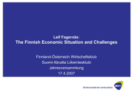 The Finnish Economic Situation and Challenges