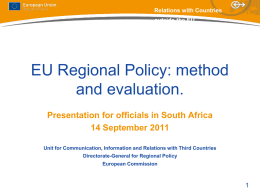 EU Regional Policy: method and evaluation