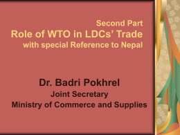 Role of WTO_BPokhrel - European Economic Chamber