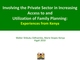 Kenya Involving the Private Sector.