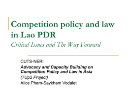 Competition scenario in the Lao PDR