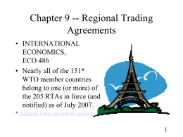 Chapter 9 -- Preferential Trade Arrangements