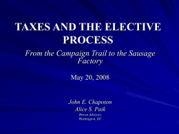 taxes and the elective process