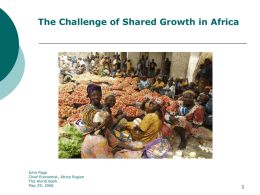 The Challenge of Shared Growth in Africa