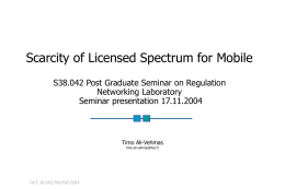 Scarcity of Licenced Spectrum for Mobile