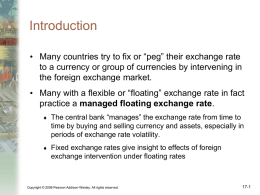 Fixed Exchange Rate System and Foreign Exchange Intervention