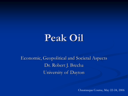 Peak Oil - University of Dayton