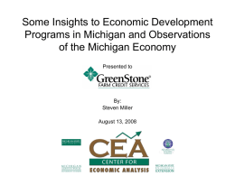 Some Insights to Economic Development Programs in Michigan and