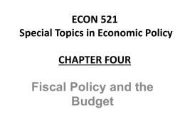 ECON 521 Special Topics in Economic Policy