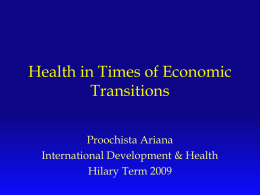 Health and Economic Transitions HT09