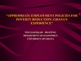 employment policies for sustainable development: the experience of