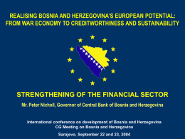 Strengthening of the Financial Sector