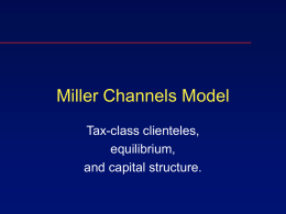 Bankruptcy and Miller Channels