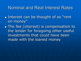 Nominal and Real Interest Rates