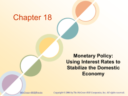 Chapter 18 Monetary Policy: Using Interest Rates to Stabilize the