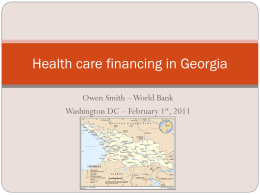 Owen Smith - World Bank - Health care financing in Georgia